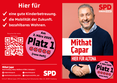 Mithat Capar SPD Altona Flyer Bürgerschaftswahl 2025 Seite 1